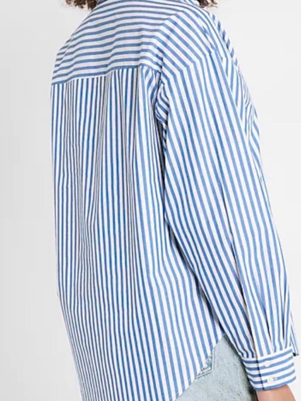 Express Striped Drop Should Boyfriend Button-down Size M EUC - Picture 2 of 6